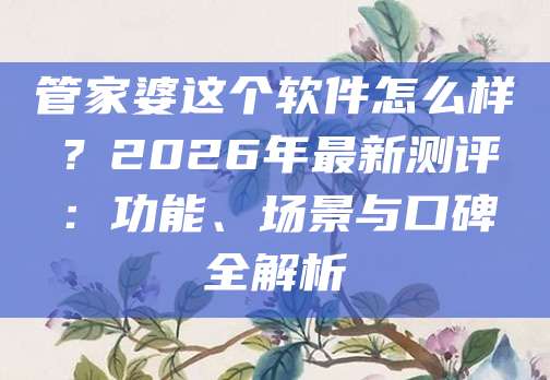 管家婆这个软件怎么样？2026年最新测评：功能、场景与口碑全解析