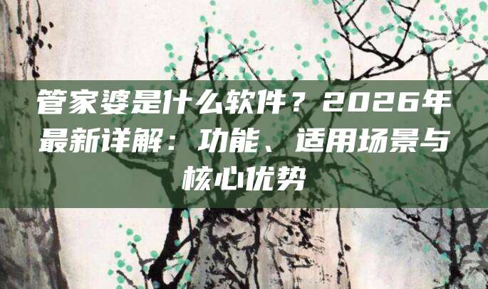 管家婆是什么软件？2026年最新详解：功能、适用场景与核心优势