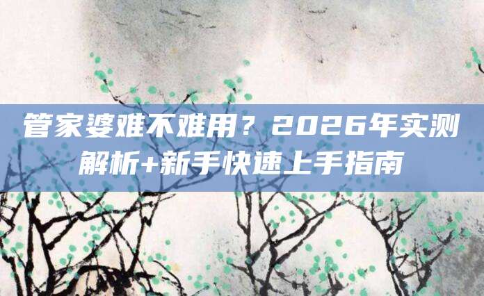 管家婆难不难用？2026年实测解析+新手快速上手指南